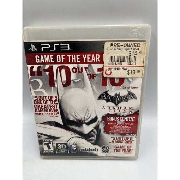 Batman Arkham City PS3 Sony Playstation 3 Game of The Year Edition CIB - Picture 1 of 6